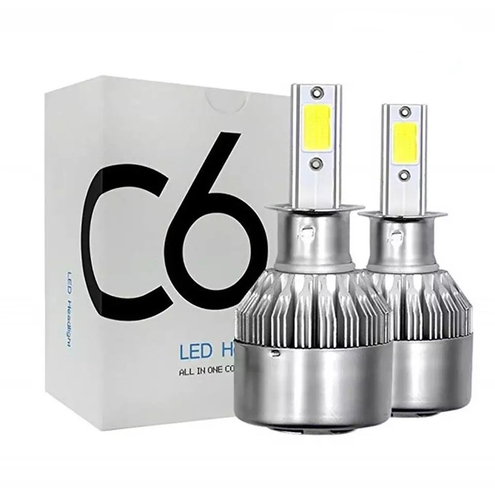Set 2 Leduri H3 pentru far auto, putere 36W, 6500K, luminozitate 3800 Lumeni