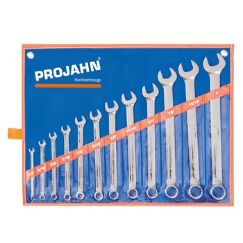 Set de chei fixe si inelare combinate PROJAHN in inch 12 buc/set Set de chei fixe si inelare combinate PROJAHN in inch 12 buc/set