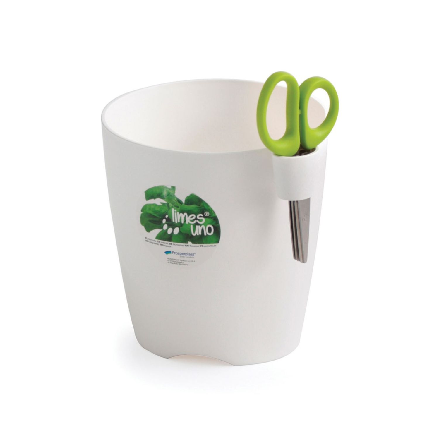 Ghiveci pentru ierburi cu foarfece Limes Uno DLU150, alb