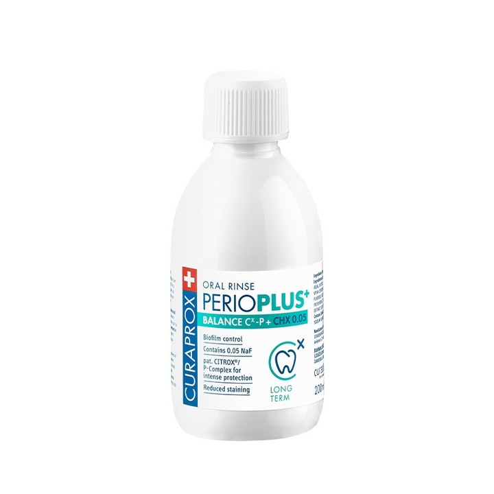 Apa de gura Curaprox, Perio Plus+ Balance, cu clorhexidrina 0,05%, 200 ml