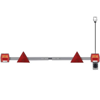 Kit lampi remorca si bara, extensibila, 99x93, cu FT-122 si cablu de 10m, fisa 7 pini, cu triunghi si numar RLB09-01 Fristom Kit lampi remorca si bara, extensibila, 99x93, cu FT-122 si cablu de 10m, fisa 7 pini, cu triunghi si numar RLB09-01 Fristom