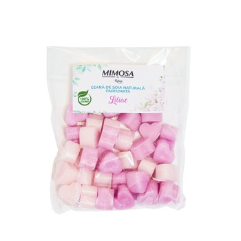 Ceara parfumata Mimosa mini inimioare punga, Liliac, 60 g, Multicolor Ceara parfumata Mimosa mini inimioare punga, Liliac, 60 g, Multicolor