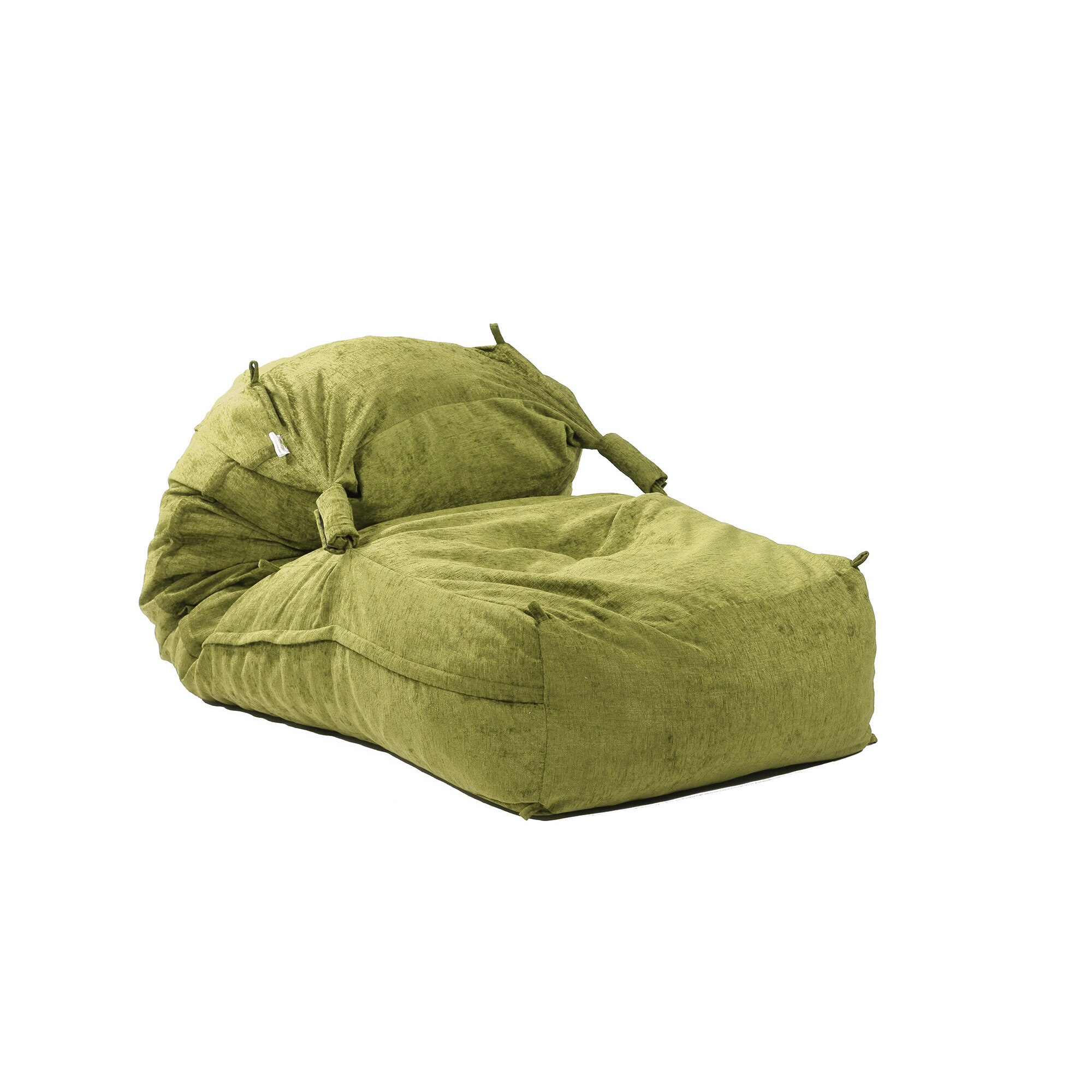 Fotoliu Yoga XL, Chelford Green (Gama Premium Textil) umplut cu fulgi de burete memory mix