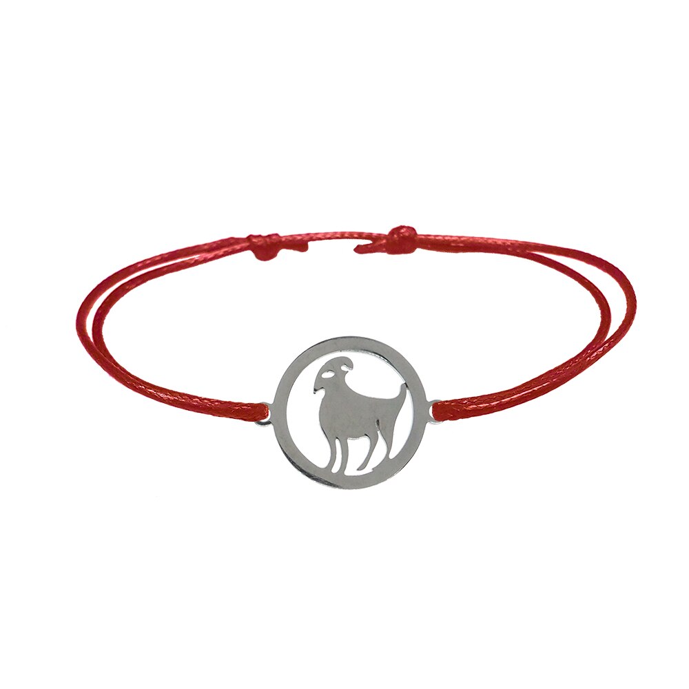Bratara snur rosu personalizata zodie Berbec argint zodiac european 9774160 Dras 15-27 cm reglabila