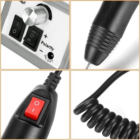 Pila electrica unghii 20.000 RPM, ProCart, 20W, manichiura profesionala, 6 capete slefuire, directie dubla