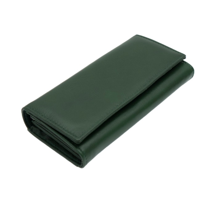 Portofel de dama, Verde din piele naturala, Tita - PR344