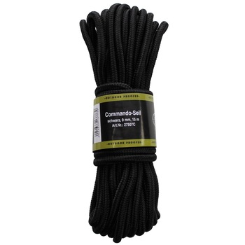 Sfoara diametru 9 mm, lungime 15 m, culoare neagra Sfoara diametru 9 mm, lungime 15 m, culoare neagra