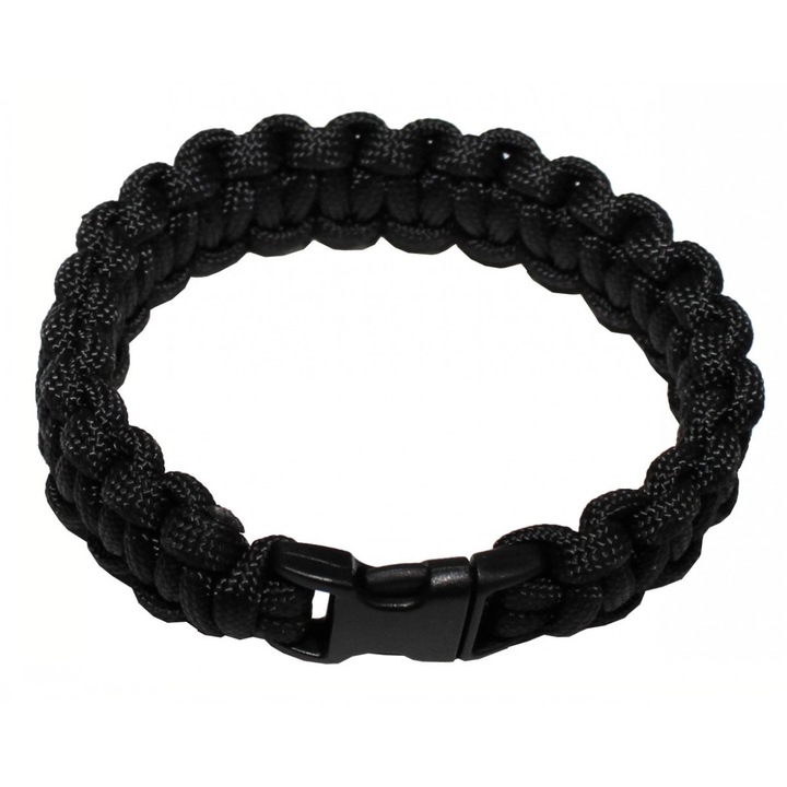 Bratara paracord, MFH, neagra, Marime haine M INTL