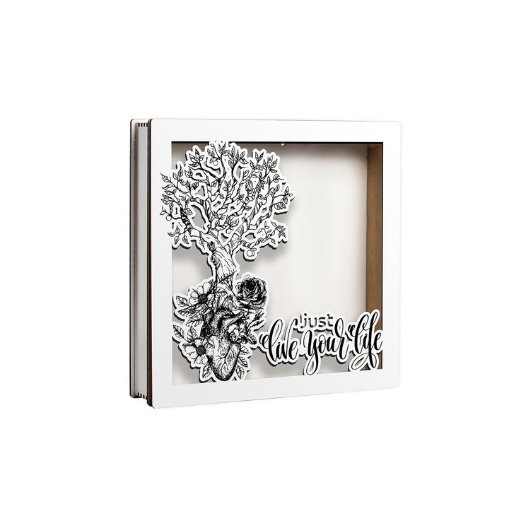 Caseta decorativa pentru licheni, Paste, DekoLaser, CDL1094, 20x20 cm