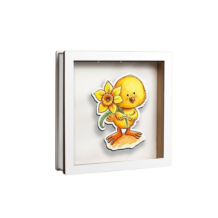 Caseta decorativa pentru licheni, Paste, DekoLaser, CDL1093, 20x20 cm