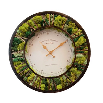 Ceas de perete cu licheni stabilizati, 40 cm diametrul Ceas de perete cu licheni stabilizati, 40 cm diametrul