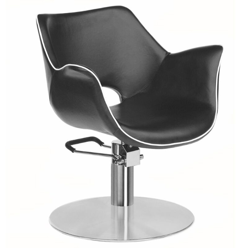 Scaun de Coafura, WNR, Negru, Geneva, Cu Pompa Hidraulica, 60x60x100 cm