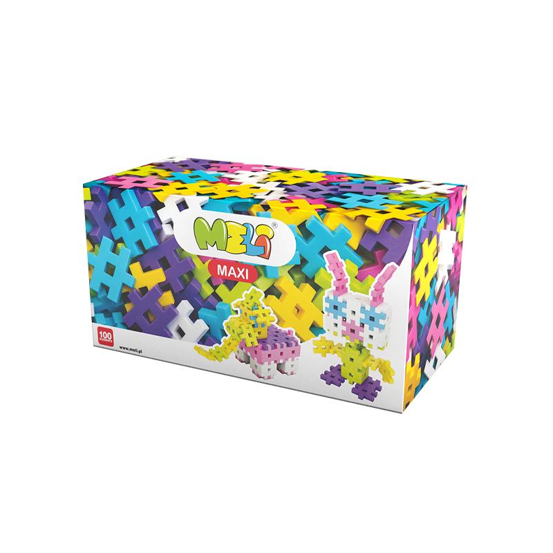 Set creativ de constructie, Maxi Pink 100 piese mari, Meli