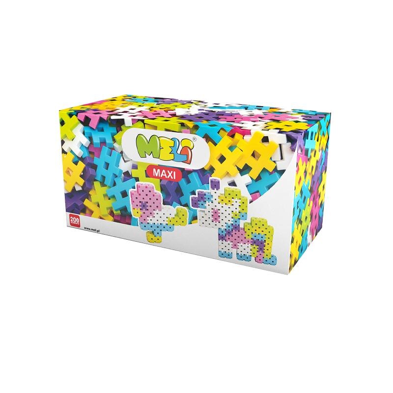 Set creativ de constructie, Maxi Pink 200 piese mari, Meli