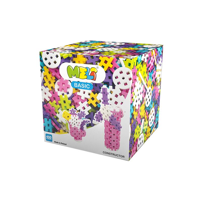Set de constructie creativa Constructor Pink 400 piese, Meli