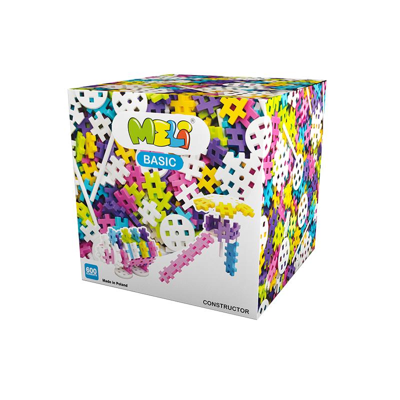 Set de constructie creativa Constructor Pink 600 piese, Meli