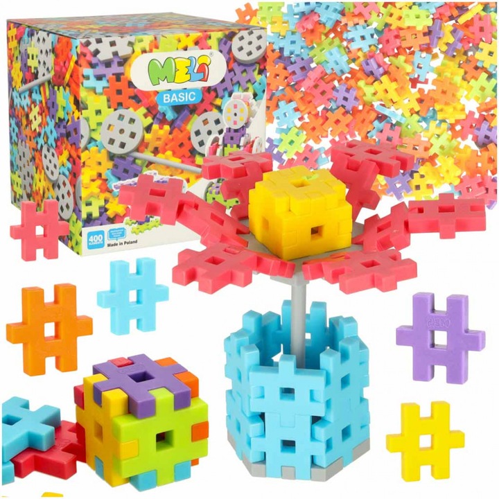 Építőkockák kreatív ostya készlet 400 db. MELI