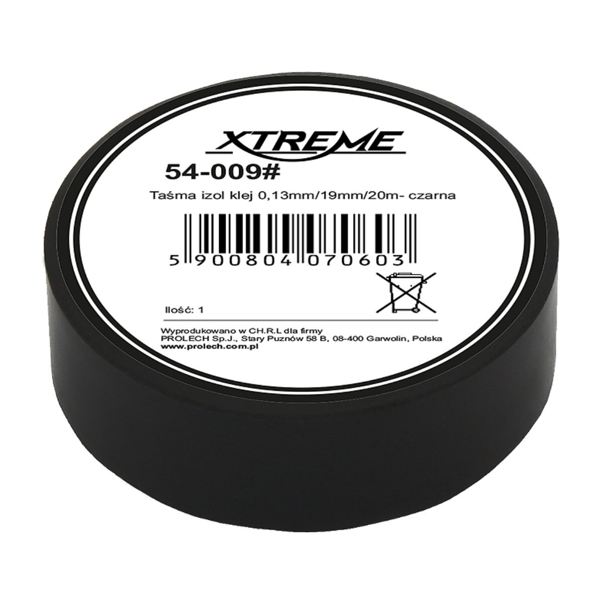 Banda izolatoare adeziva XTREME PROLECH 54-009, 19mm, 20m, Neagra