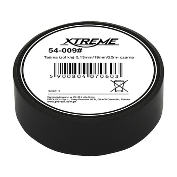 Banda izolatoare adeziva XTREME PROLECH 54-009, 19mm, 20m, Neagra Banda izolatoare adeziva XTREME PROLECH 54-009, 19mm, 20m, Neagra