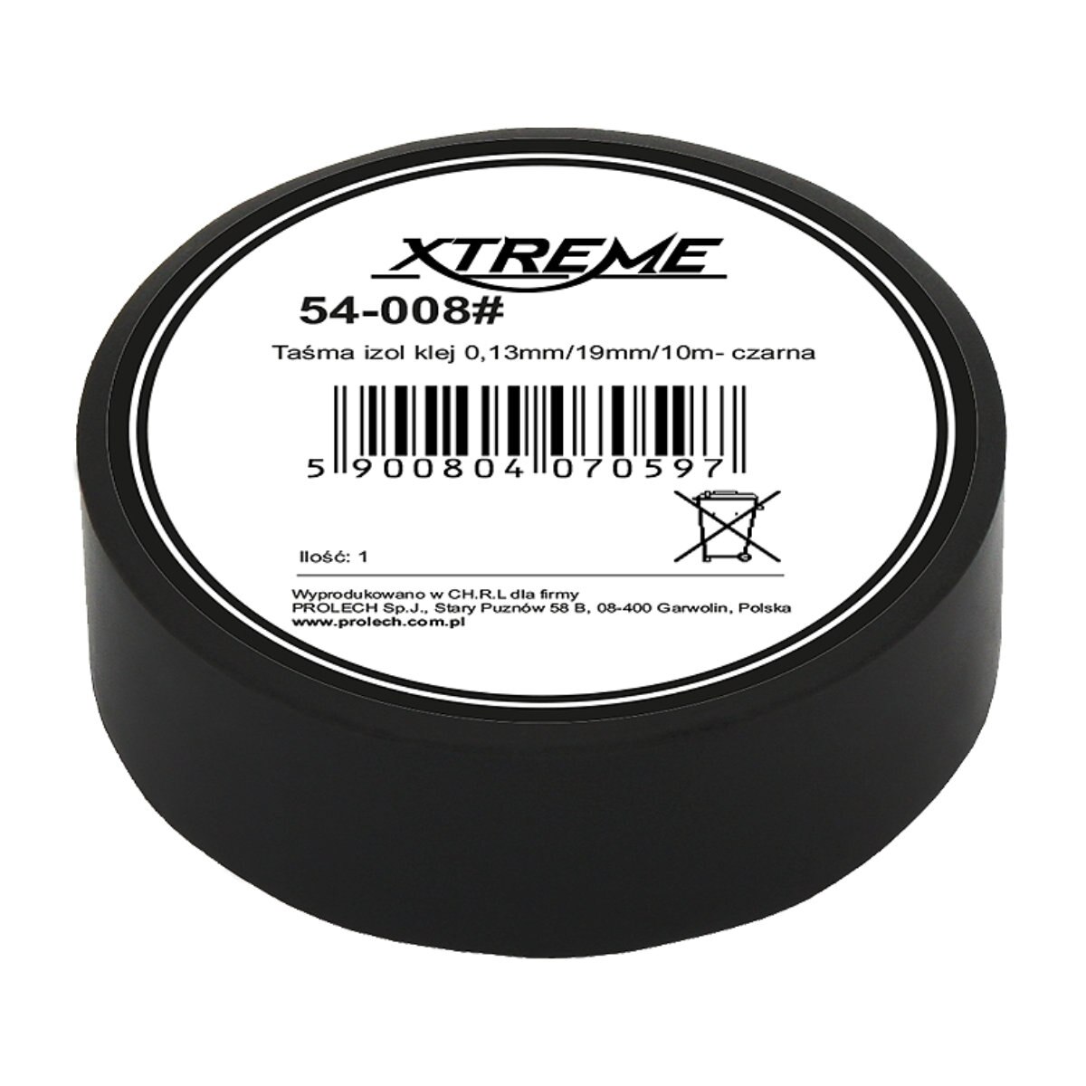Banda izolatoare adeziva XTREME PROLECH 54-008, 19mm, 10m, Neagra