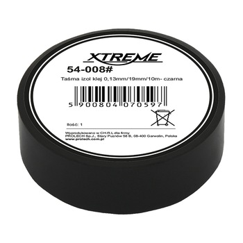 Banda izolatoare adeziva XTREME PROLECH 54-008, 19mm, 10m, Neagra Banda izolatoare adeziva XTREME PROLECH 54-008, 19mm, 10m, Neagra