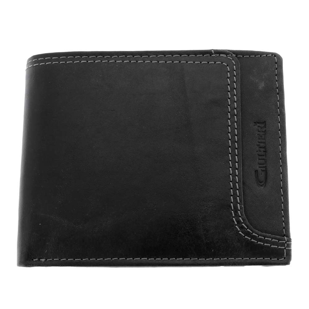 Portofel Piele Giultieri Negru 10x12 cm