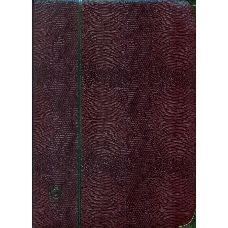 Clasor timbre Leuchtturm 64 pagini negre, A4, coperta visiniu-aspect piele crocodil , seria Comfort Deluxe 341943