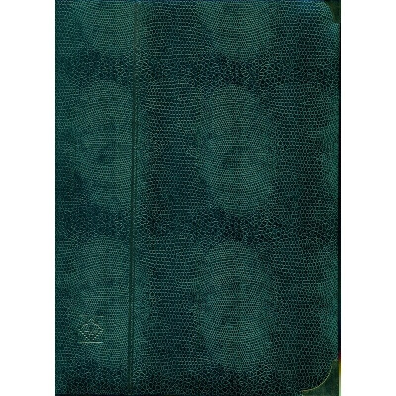 Clasor timbre Leuchtturm 64 pagini negre, A4, coperta verde -aspect piele crocodil verde , seria Comfort Deluxe 341942