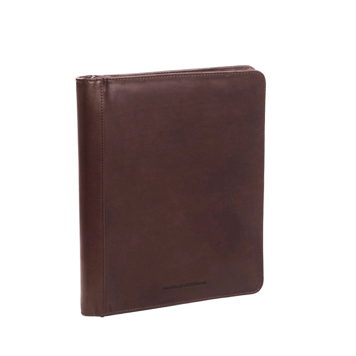 Mapa din piele naturala, The Chesterfield Brand, pentru acte si tableta, Barnet, Maro inchis