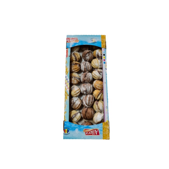 Nuci asortate cu crema de cacao si aroma de rom , Allora , cutie 0,5kg