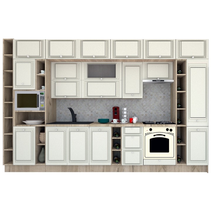 Set Bucatarie Genarom Leea Beauty New 380 VL Front MDF Sparx K002 / decor 242