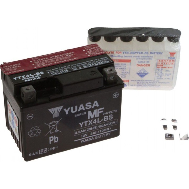 Baterie moto Yuasa AGM 12V 3.2Ah - YTX4L-BS