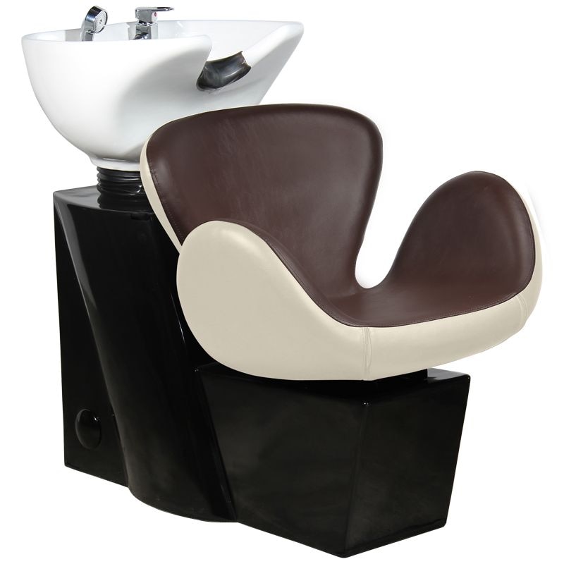 Unitate De Spalare Coafor, WNR, Amsterdam, Maro Cu Crem, 93x65x98 cm