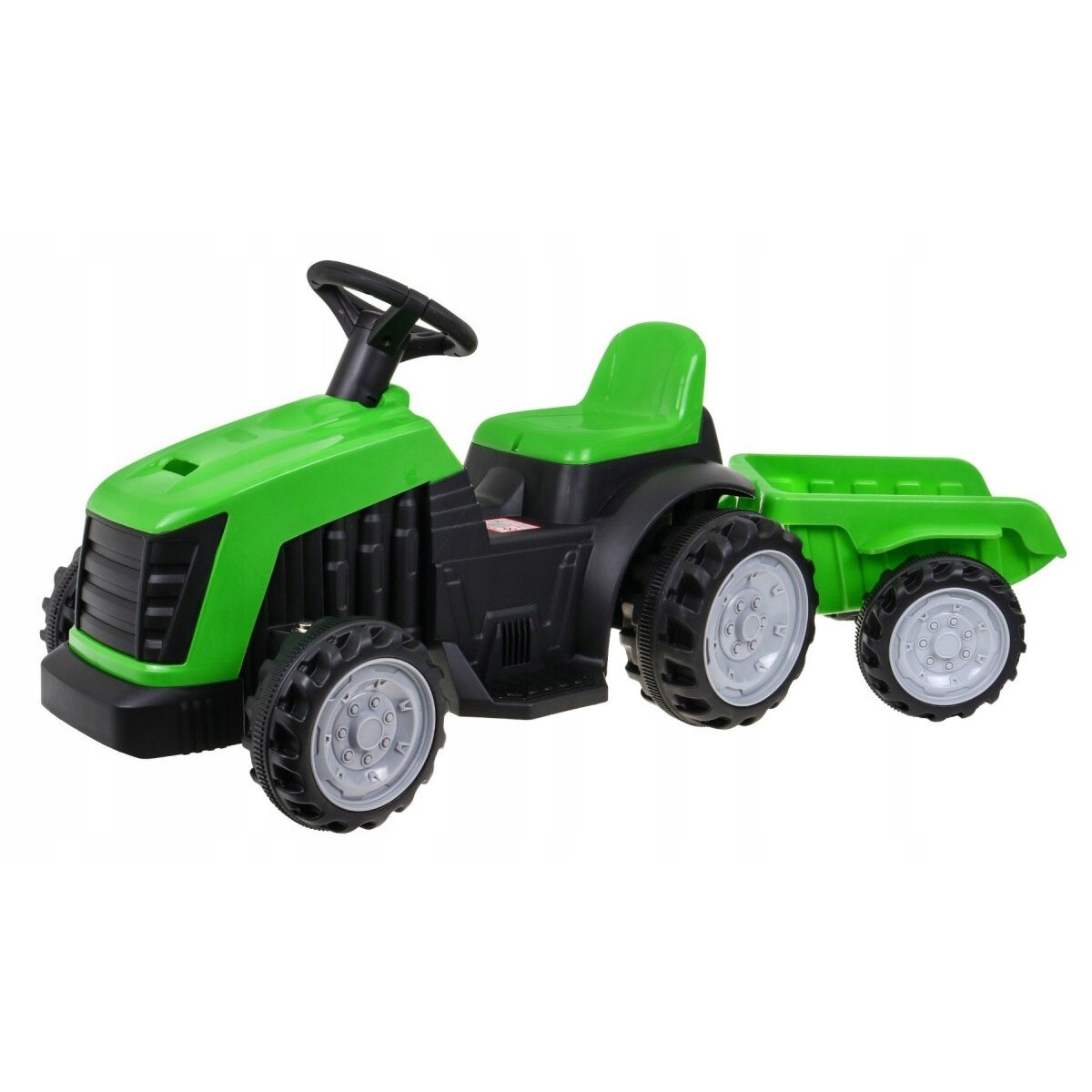 Tractor electric pentru copii cu remorca, verde