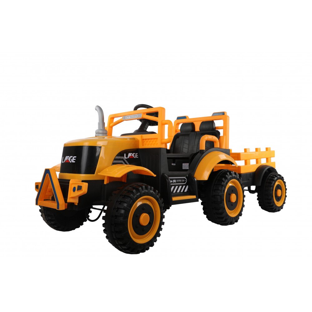 Tractor electric cu remorca si telecomanda Nichiduta Country Yellow