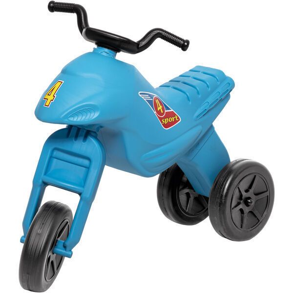 Motocicleta de tip tricicleta, albastra pentru copii , 56 x 28 x 44 cm, fara pedale cu 3 roti, ATS, pentru exterior