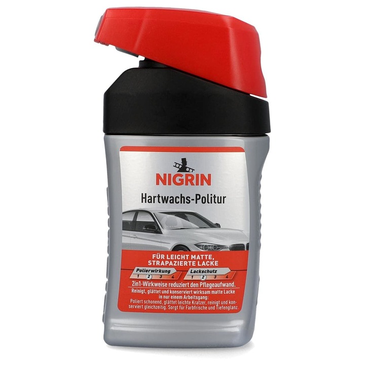 Solutie polish pentru indepartare zgarieturi si curatare vopsea auto, aspect lucios de lunga durata, Nigrin, 300 ml