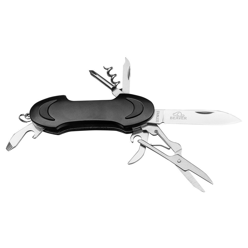 Briceag multifunctional, Beaver by AleXer, 20IUN0190, Negru, Otel, breloc inclus