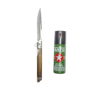 Cutit Slim Knife 22 cm , cu husa din piele, SI SPRAY NATO 60 ML Cutit Slim Knife 22 cm , cu husa din piele, SI SPRAY NATO 60 ML