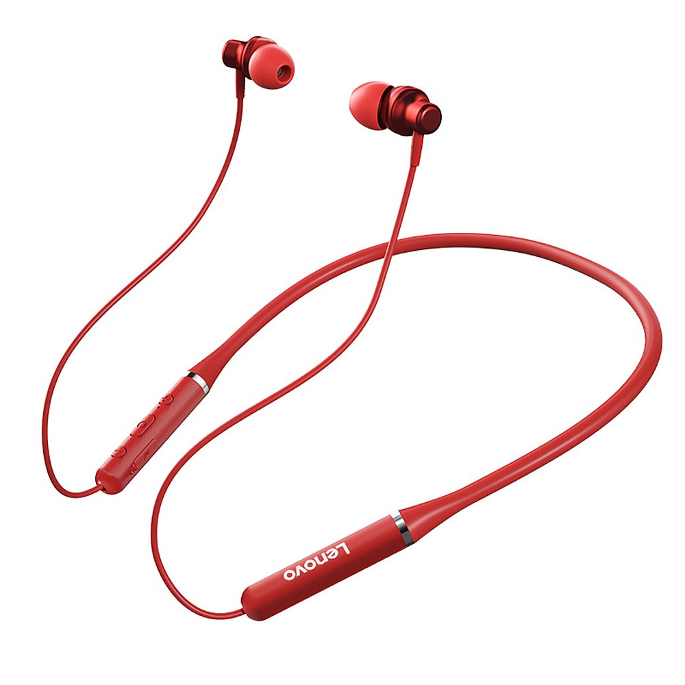 Casti Bluetooth 5.0 Wireless, Lenovo HE 05 PRO,Rosu,HD Sound,rezistente la apa,compatibilitate universala