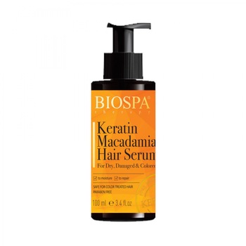 Ser pentru Par Uscat, Deteriorat si Vopsit Imbogatit cu Ulei de Macadamia si Keratina, BIO SPA, 100ml Ser pentru Par Uscat, Deteriorat si Vopsit Imbogatit cu Ulei de Macadamia si Keratina, BIO SPA, 100ml