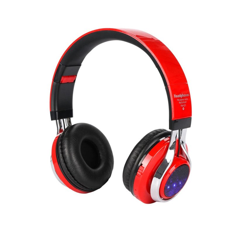 Casti bluetooth audio 'Deluxe' microfon incorporat, LED, slot card MicroSD, Aux Jack 3.5 si radio FM