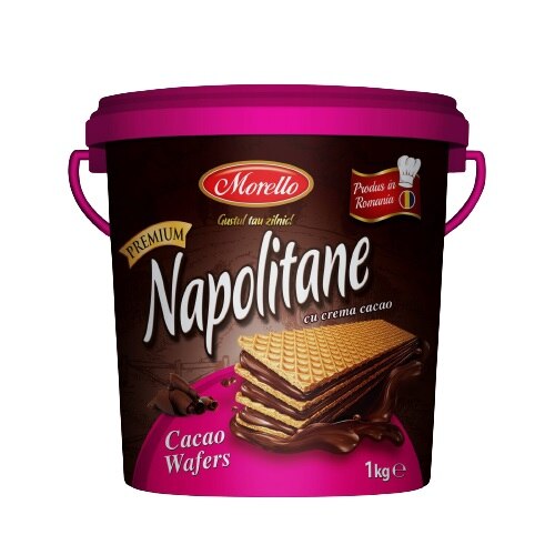 Napolitane cu crema cacao, Morello Food, 1 Kg