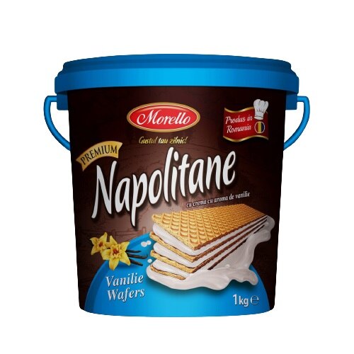 Napolitane cu crema Vanilie, Morello Food, 1 Kg