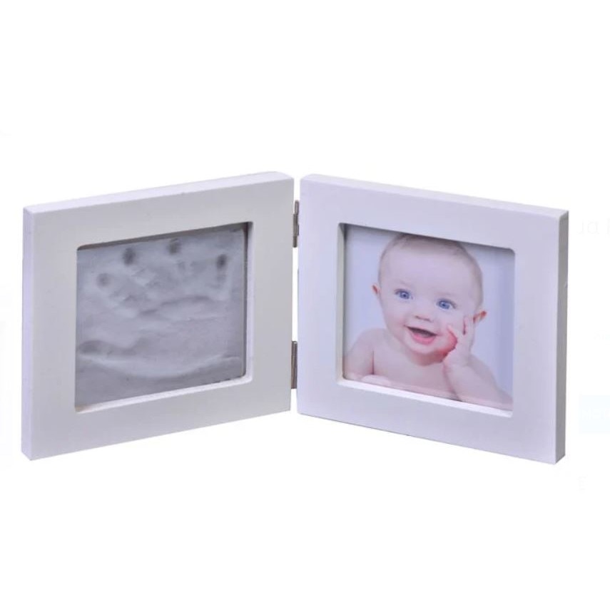Rama foto din lemn - KIT amprenta bebelusi, SG, 9,2 x 9,2 cm