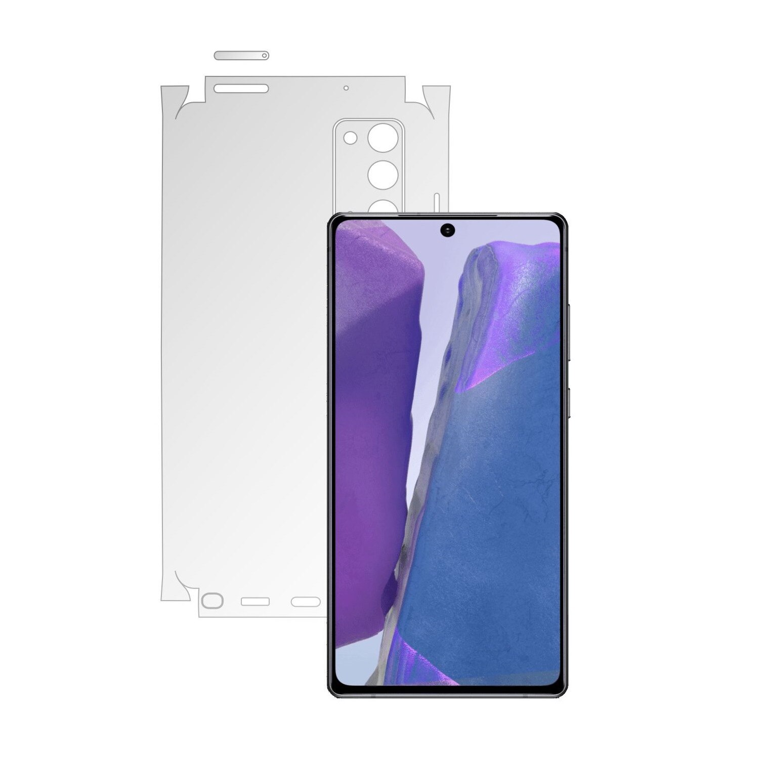 Folie Protectie Spate Invisible Skinz UHD AutoRegeneranta pentru Samsung Galaxy Note 20 - Siliconica Ultra-Clear cu taiere 360 Cut pentru Carcasa Spate si Laterale, Skin Adeziv Transparent