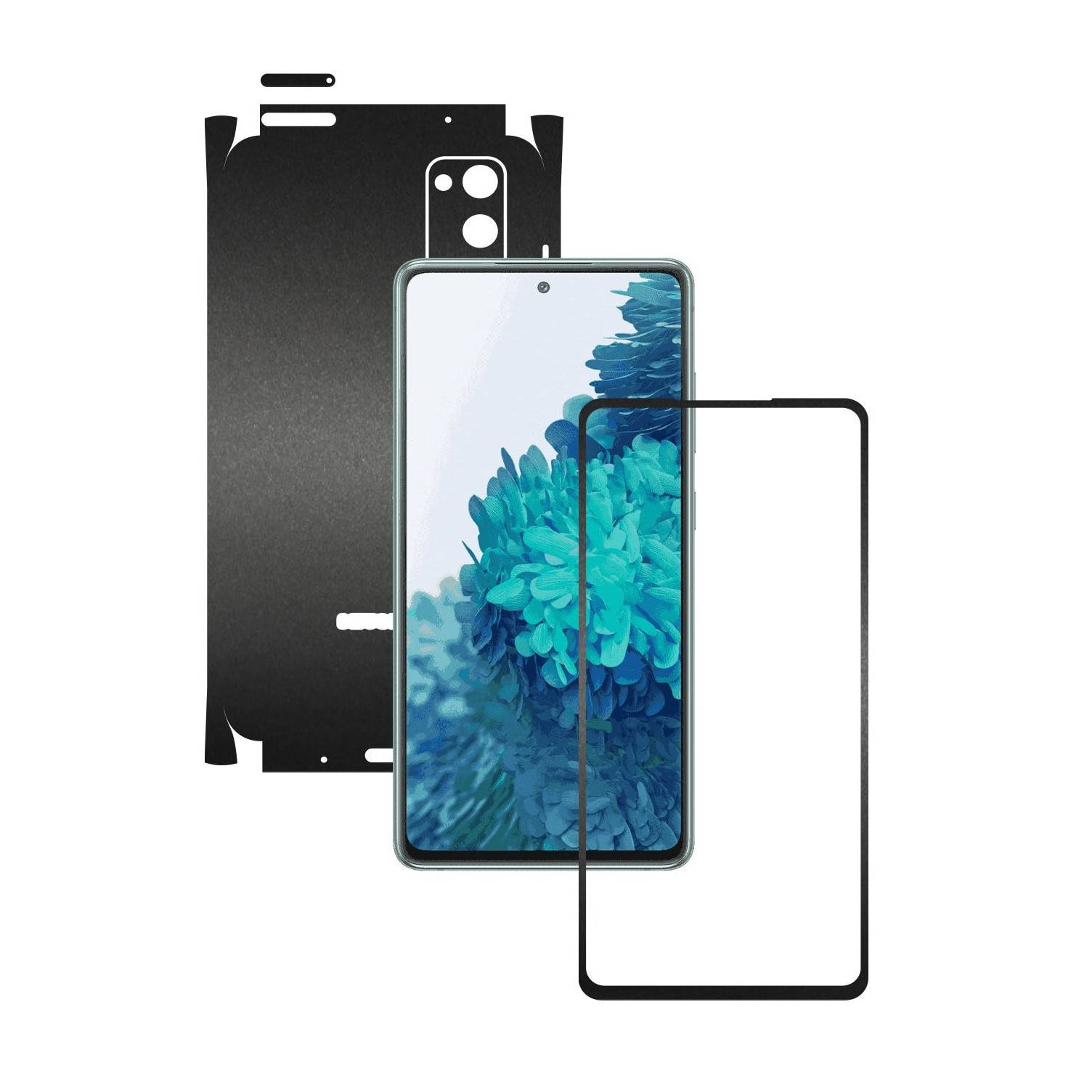 Folie Protectie Carbon Skinz pentru Samsung Galaxy S20 FE - Negru Mat 360 Cut, Skin Adeziv Full Body Cover pentru Rama Ecran, Carcasa Spate si Laterale