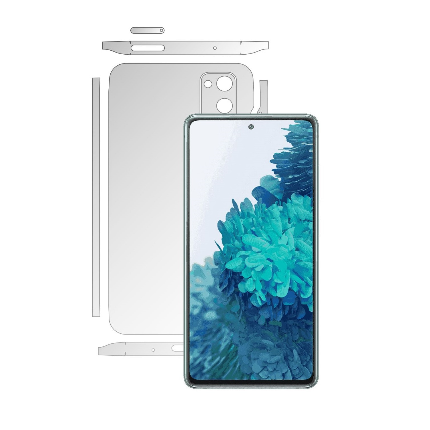 Folie Protectie Spate Invisible Skinz HD pentru Samsung Galaxy S20 FE - Siliconica Ultra-Clear cu taiere Split Cut pentru Carcasa Spate si Laterale, Skin Adeziv Transparent
