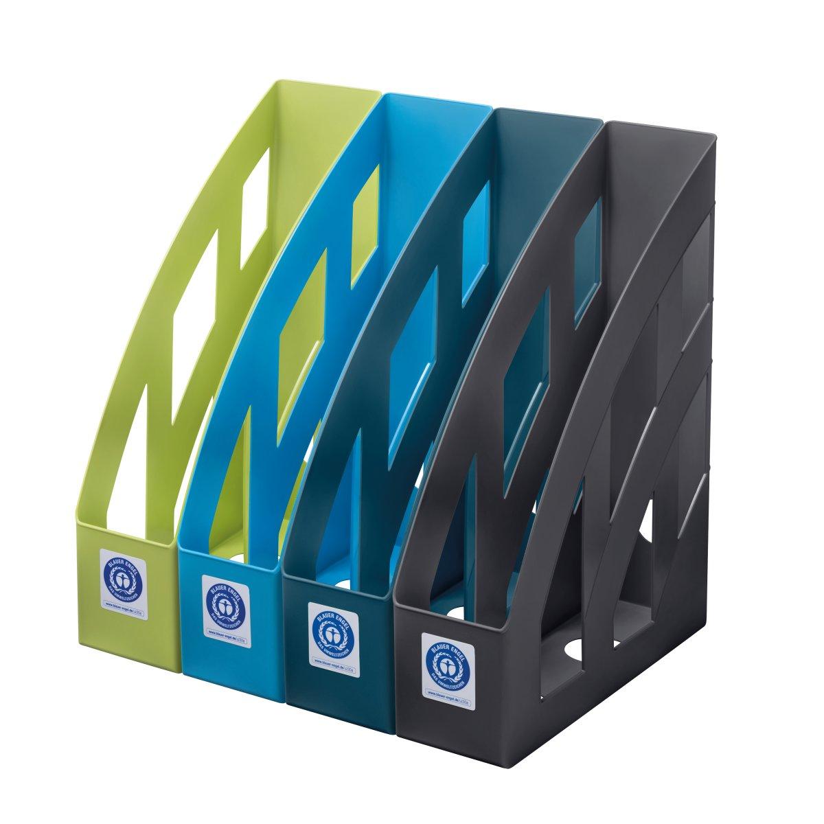 Set 4 suporti dosare Herltiz, A4 plastic, culori asortate, seria Blue Angel