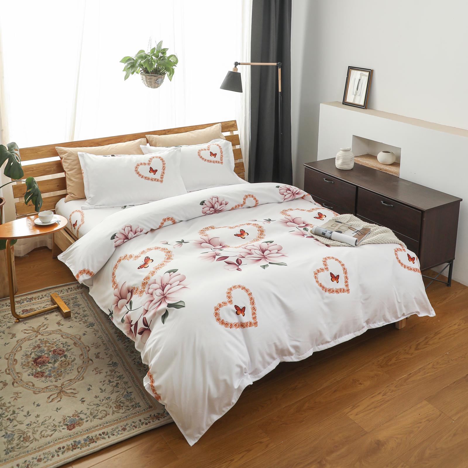 Lenjerie de Pat din Bumbac Finet 8 Piese - Pat 2 Persoane - H08-12